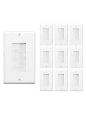 10 Pack Brush Wall Plate Cable Pass Through Cord Hider HDMI TV Wire Management
